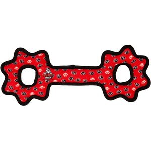 Tuffy's Ultimate Tug-O-Gear Squeaky Plush Dog Toy, Red Paws