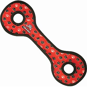 Tuffy's Ultimate Tug-O-War Squeaky Plush Dog Toy, Red Paws