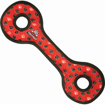 Tuffy's Tuffy's Ultimate Tug-O-War Squeaky Plush Dog Toy, Red Paws