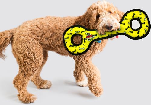 Show full view: Tuffy's Ultimate Tug-O-War Squeaky Plush Dog Toy, Yellow Bones slide 3 of 8