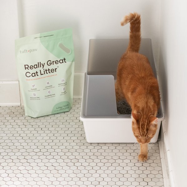 tuft + paw Really Great Cat Litter Unscented Low-Tracking, Flushable Tofu Cat Litter, 9.25-lb bag