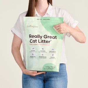 tuft + paw Really Great Cat Litter Unscented Low-Tracking, Flushable Tofu Cat Litter, 9.25-lb bag