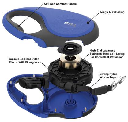 Show full view: TUG Nylon Tape Retractable Dog Leash, Blue, Medium: 16-ft long slide 3 of 6