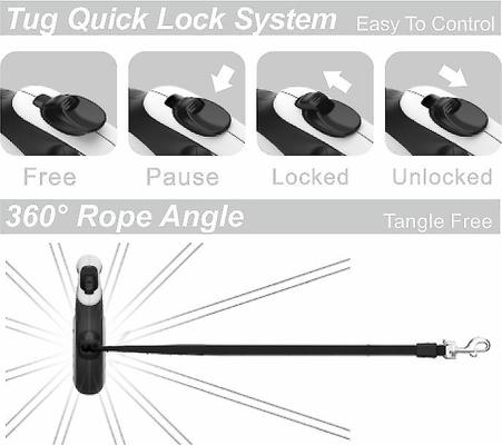 Show full view: TUG Nylon Tape Retractable Dog Leash, Blue, Medium: 16-ft long slide 4 of 6