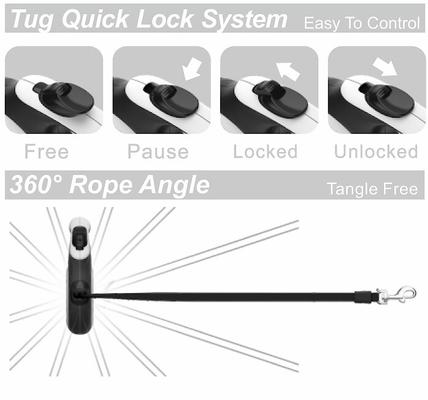 Show full view: TUG Nylon Tape Retractable Dog Leash, White, Large: 16-ft long slide 5 of 8