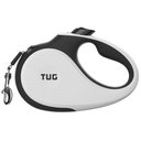 TUG Nylon Tape Retractable Dog Leash, White, Medium: 16-ft long