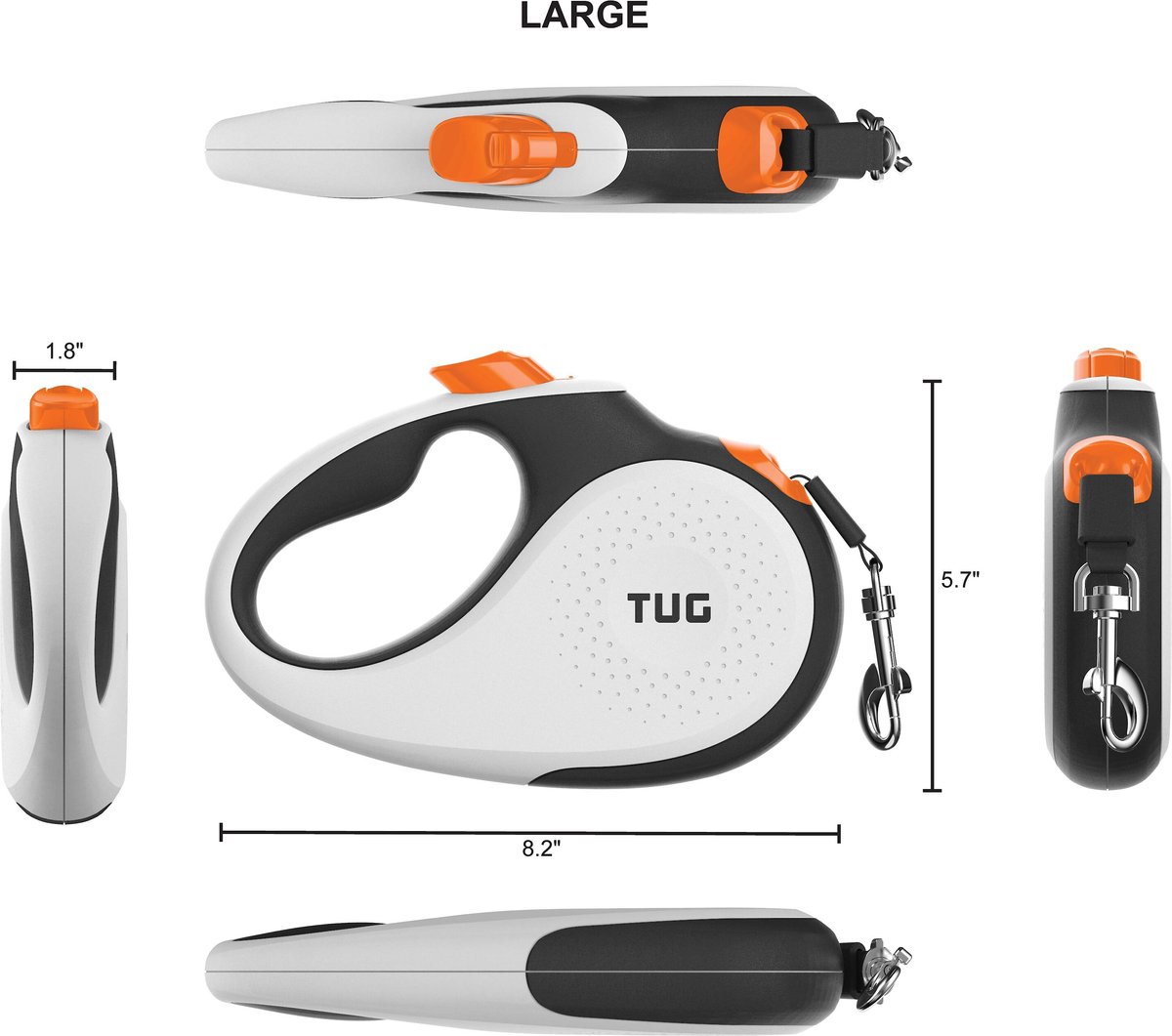 TUG Nylon Tape Retractable Dog Leash