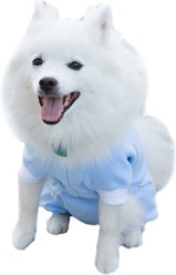 Tulane's Closet Cover Me by Tui Adjustable Fit Short Sleeve Step-Into Dog Onesie, Blue, XX-Small