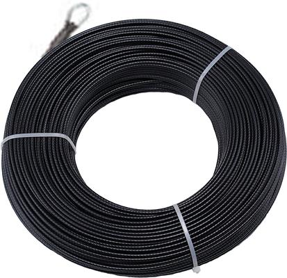 Show full view: Tumbo Trolley Dog Xtreme Stretching Coil Cable with Anti-Shock Bungee Aerial Dog Tie Out, Black, 200-ft slide 4 of 6