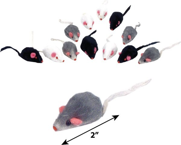 Turbo Assorted Mice Cat Toy, 12 count