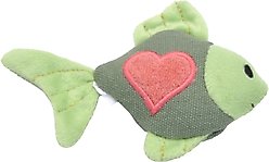 Turbo Scent Locker Heart Plush Animal Cat Toy & Catnip Spray, Fish