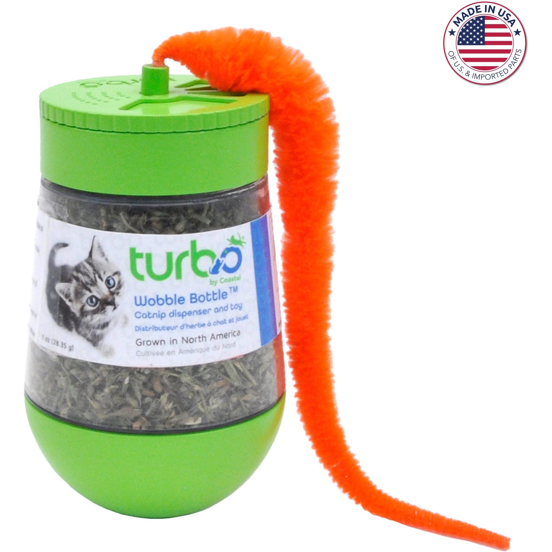 Turbo Wobble Bottle Cat Toy with Catnip