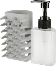 Tweezerman 2-in-1 Shampoo Dispenser & Bath Massage Dog & Cat Brush, Grey slide 2 of 9