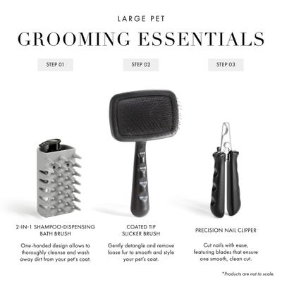 Show full view: Tweezerman Coated Tip Ergonomic Handle Cat & Dog Slicker Brush, Black, Large slide 9 of 12