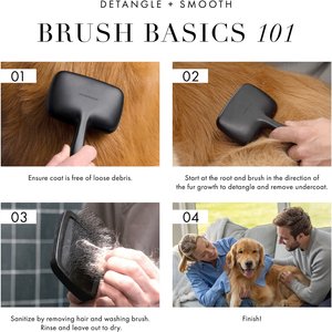 Tweezerman Coated Tip Ergonomic Handle Cat & Dog Slicker Brush, Black, Large