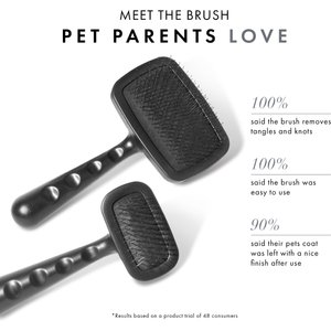 Tweezerman Coated Tip Ergonomic Handle Cat & Dog Slicker Brush, Black, Large