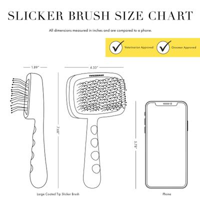 Show full view: Tweezerman Coated Tip Ergonomic Handle Cat & Dog Slicker Brush, Black, Large slide 4 of 12