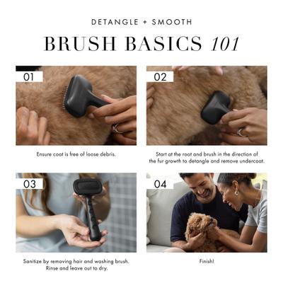 Show full view: Tweezerman Coated Tip Ergonomic Handle Cat & Dog Slicker Brush, Black, Small slide 9 of 13