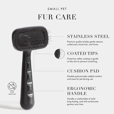 Show full view: Tweezerman Coated Tip Ergonomic Handle Cat & Dog Slicker Brush, Black, Small slide 4 of 13