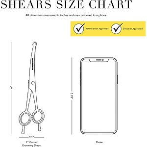Tweezerman Stainless Steel Curved Dog & Cat Grooming Shears, 7-in
