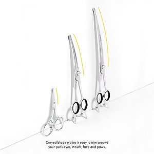 Tweezerman Stainless Steel Curved Dog & Cat Grooming Shears, 7-in