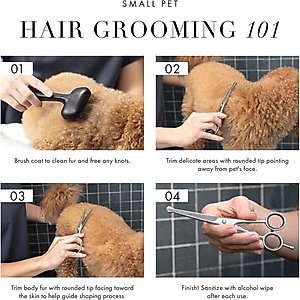 Tweezerman Stainless Steel Curved Dog & Cat Grooming Shears, 7-in