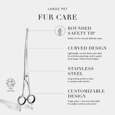 Show full view: Tweezerman Stainless Steel Curved Dog & Cat Grooming Shears, 9-in slide 3 of 11