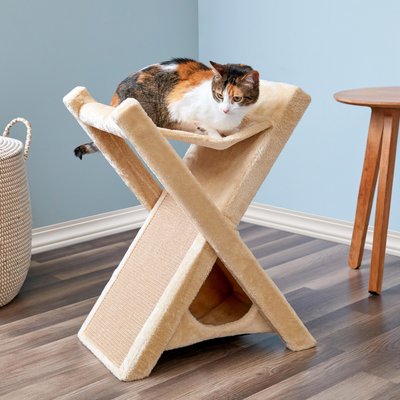 Two By Two Two By Two Baldwin 30-in Faux-Fur Scratching Post Cat Tree