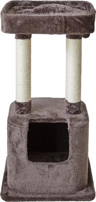 Show full view: Two By Two Boxwood 31.5-in Plush Cat Tree & Condo, Brown, Medium slide 2 of 10