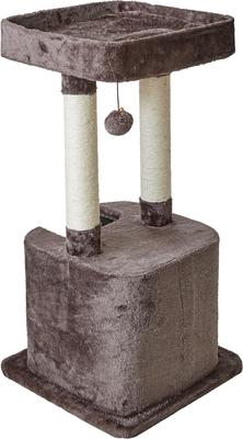 Show full view: Two By Two Boxwood 31.5-in Plush Cat Tree & Condo, Brown, Medium slide 6 of 10