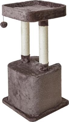 Show full view: Two By Two Boxwood 31.5-in Plush Cat Tree & Condo, Brown, Medium slide 8 of 10