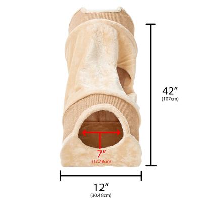Show full view: Two By Two Cameo 31 to 59-in Faux-Fur Scratching Tunnel Cat Tree slide 2 of 10