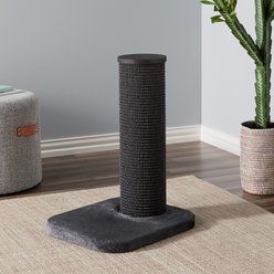 Two By Two City Cat Deluxe European 24-in Faux-Fur Cat Scratching Post, Grey