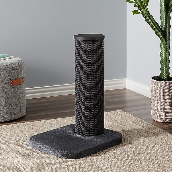 Show full view: Two By Two City Cat Deluxe European 24-in Faux-Fur Cat Scratching Post, Grey slide 1 of 4