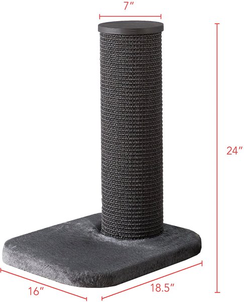 Show full view: Two By Two City Cat Deluxe European 24-in Faux-Fur Cat Scratching Post, Grey slide 2 of 4