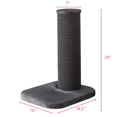 Show full view: Two By Two City Cat Deluxe European 24-in Faux-Fur Cat Scratching Post, Grey slide 2 of 4