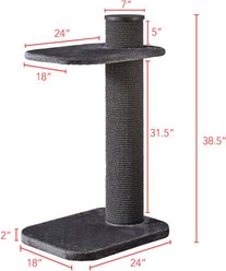 Two By Two City Cat Deluxe European 38-in Faux Fur Cat Tree, Grey slide 2 of 3