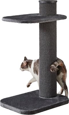 Show full view: Two By Two City Cat Deluxe European 38-in Faux Fur Cat Tree, Grey slide 3 of 4