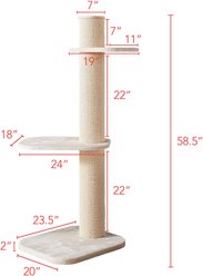 Two By Two City Cat Deluxe European 58-in Faux Fur Cat Tree, Beige slide 2 of 3