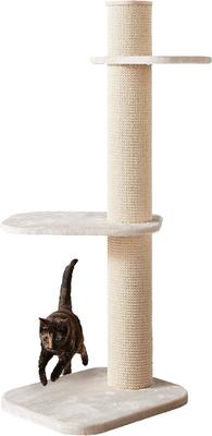 Show full view: Two By Two City Cat Deluxe European 58-in Faux Fur Cat Tree, Beige slide 3 of 4