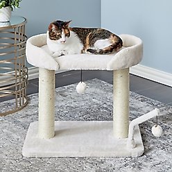Two By Two The Acacia 20.7-in Plush Cat Tree & Condo, Cream, Small