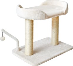 Two By Two The Acacia 20.7-in Plush Cat Tree & Condo, Cream, Small slide 2 of 9