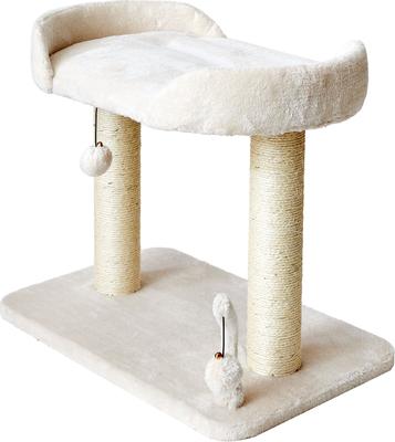 Show full view: Two By Two The Acacia 20.7-in Plush Cat Tree & Condo, Cream, Small slide 4 of 10