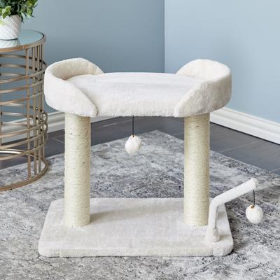 Show full view: Two By Two The Acacia 20.7-in Plush Cat Tree & Condo, Cream, Small slide 9 of 10