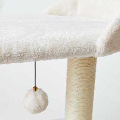 Show full view: Two By Two The Acacia 20.7-in Plush Cat Tree & Condo, Cream, Small slide 7 of 10