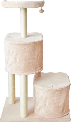 Show full view: Two By Two The Ash 50.6-in Plush Cat Tree & Condo, Beige, Large slide 4 of 10