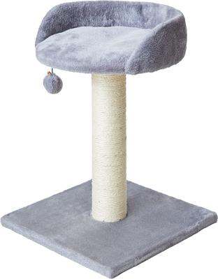 Show full view: Two By Two The Basswood 20.5-in Plush Cat Tree & Condo, Grey, Small slide 4 of 10