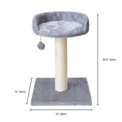 Show full view: Two By Two The Basswood 20.5-in Plush Cat Tree & Condo, Grey, Small slide 3 of 10