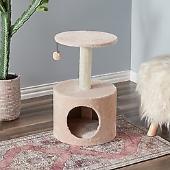 Two By Two The Birch 23.6-in Plush Cat Tree & Condo, Beige