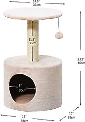 Two By Two The Birch 23.6-in Plush Cat Tree & Condo, Beige slide 2 of 4